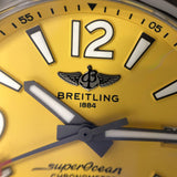 Breitling Superocean II Automatic 44mm Yellow Dial Silver Steel Strap Watch for Men - A17367021I1A1