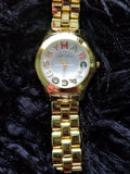 Marc Jacobs Rivera White Dial Gold Steel Strap Watch for Women - MBM3137