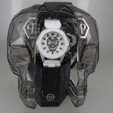 Philipp Plein The Skull White Dial White Silicone Strap Watch for Men - PWAAA1521