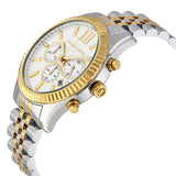 Michael Kors Lexington Silver Dial Two Tone Steel Strap Watch for Men - MK8344