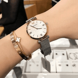 Emporio Armani Retro Mother of Pearl Dial Silver Mesh Bracelet Watch For Women - AR2067