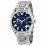 Emporio Armani Classic Blue Dial Silver Steel Strap Watch For Men - AR1635