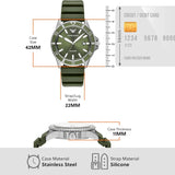 Emporio Armani World Explorer Green Dial Green Silicone Strap Watch for Men - AR11638