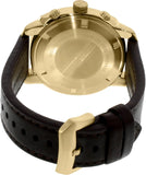 Emporio Armani Sportivo Chronograph Gold Dial Brown Leather Strap Watch for Men - AR6062
