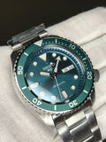 Seiko 5 Sports Automatic Green Dial Silver Steel Strap Watch For Men - SRPD61K1