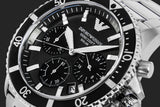 Emporio Armani World Explorer Black Dial Silver Steel Strap Watch for Men - AR11739