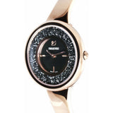 Swarovski Crystalline Pure Black Dial Rose Gold Steel Strap Watch for Women - 5295334