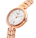 Tissot T Lady Flamingo Mother of Pearl Dial Rose Gold Steel Strap Watch For Women - T094.210.33.111.01