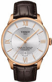 Tissot Chemin Des Tourelles Powermatic 80 Cosc Silver Dial Brown Leather Strap Watch For Men - T099.408.36.038.00