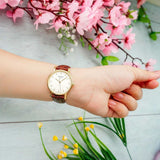 Tissot Everytime Desire Small White Dial Maroon Leather Strap Watch For Women - T109.210.36.031.00