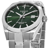 Tissot Gentleman Powermatic 80 Silicium Green Dial Silver Steel Strap Watch For Men - T127.407.11.091.01