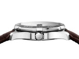 Tag Heuer Aquaracer Caliber 5 Black Dial Brown Leather Strap Watch for Men - WAY201M.FC6474