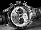 Tag Heuer Autavia Chronometer Flyback Chronograph Silver Dial Black Leather Strap Watch for Men - CBE511B.FC8279