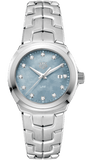 Tag Heuer Link Quartz Diamonds Blue Mother of Pearl Dial Silver Steel Strap Watch for Women - WBC1313.BA0600