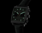 Tag Heuer Monaco Calibre 12 Final Edition Chronograph Grey Dial Black Leather Strap Watch for Men - CAW211J.FC6476