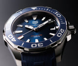 Tag Heuer Aquaracer Blue Dial Blue Rubber Strap Watch for Men - WAY111C.FT6155