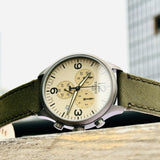 Tissot T Sport Chrono XL Beige Dial Green Nylon Strap Watch for Men - T116.617.37.267.00