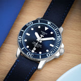 Tissot Seastar 1000 Powermatic 80 Silicium Blue Dial Blue Nylon Strap Watch For Men - T120.407.17.041.01