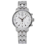 Tissot PRC 200 Chronograph White Dial Silver Steel Strap Watch For Men - T055.417.11.017.00