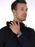 Tommy Hilfiger Parker Chronograph Blue Dial Brown Leather Strap Watch For Men - 1791837