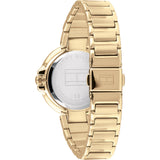 Tommy Hilfiger Angela White Dial Gold Steel Strap Watch for Women - 1782128