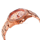 Guess Frontier Diamonds Rose Gold Dial Rose Gold Steel Strap Watch For Women - W1156L3