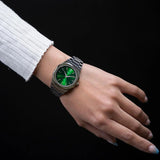 D1 Milano Ultra Thin Moss Green Dial Silver Steel Strap Watch for Men - D1-UTBJ06