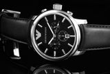 Emporio Armani Classic Chronograph Black Dial Black Leather Strap Watch For Men - AR0431