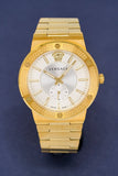 Versace Greca Silver Dial Gold Steel Strap Watch for Men - VEVI00520