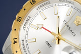 Versace Hellenyium GMT Silver Dial Two Tone Steel Strap Watch for Men - V11030015