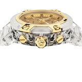 Versace Icon Active Chronograph Gold Dial White Silicone Strap Watch for Men - VEZ700121