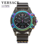 Versace Icon Active Chronograph Quartz Black Dial Black Steel Strap Watch For Men - VEZ701022