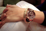 Michael Kors Sawyer Maroon Dial Maroon Leather Strap Watch for Women - MK2426