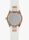 Guess Luna Diamonds White Dial White Rubber Strap Watch for Women - W0653L4