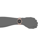 Guess Delancy Black Dial Rose Gold Mesh Bracelet Watch for Men - W0871G5