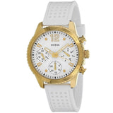 Guess Marina Multifunction White Dial White Rubber Strap Watch for Women - W1025L5