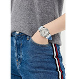 Guess Limelight Crystals White Dial Blue Rubber Strap Watch for Women - W1053L5