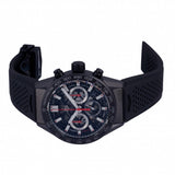 Tag Heuer Carrera Chronograph Steel & Ceramic Black Dial Black Rubber Strap Watch for Men - CBG2090.FT6145
