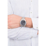 Emporio Armani Valente Chronograph Quartz Black Dial Silver Steel Strap Watch For Men - AR11083