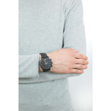 Emporio Armani Luigi Chronohraph Black Dial Black Leather Strap Watch For Men - AR1970