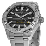 Tag Heuer Aquaracer Automatic Black Dial Silver Steel Strap Watch for Men - WAY2010.BA0927
