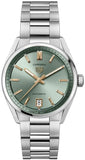 Tag Heuer Carrera Date Automatic 18K Green Dial Silver Steel Strap Watch for Women - WBN2312.BA0001