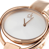 Calvin Klein Impetuos Silver Dial Rose Gold Steel Strap Watch for Women - K4F2N616