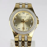 Bulova Crystal Collection Champagne Dial Two Tone Steel Strap Watch for Women - 98B174