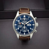 IWC Pilot’s Watch Chronograph Edition “Le Petit Prince” Blue Dial Brown Leather Strap Watch for Men - IW377714