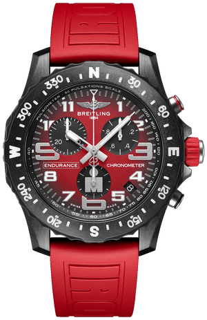 Breitling Endurance Pro Ironman Red Dial Red Rubber Strap Watch for Men - X823109A1K1S1