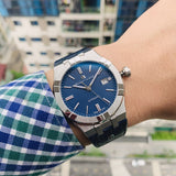 Maurice Lacroix Aikon Automatic Blue Dial Blue Leather Strap Watch For Men - AI6008-ss001-430-1