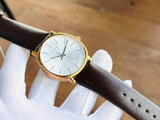 Calvin Klein Posh Silver Dial Brown Leather Strap Watch for Men - K8Q316G6