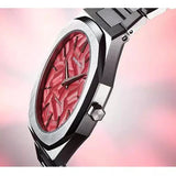 D1 Milano Ultra Thin Barn Red Dial Silver Steel Strap Watch for Men - D1-UTBJ33