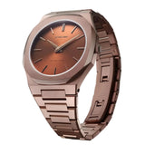 D1 Milano Ultra Thin Brown Dial Gold Steel Strap Watch for Unisex - D1-UTBJ10